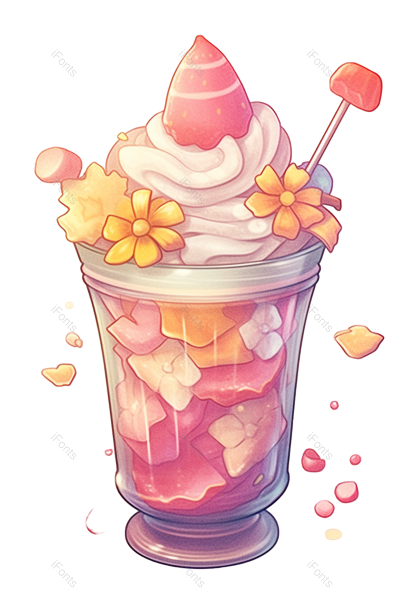 清新图片,黄色的花元素,插画PNG,浪漫免抠素材
